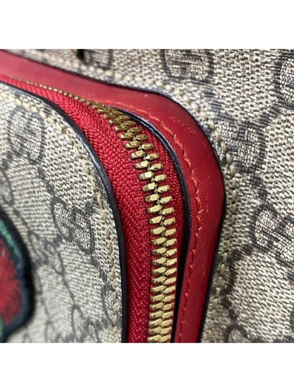 Gucci Backpack Courier Beige Red Multi Snake Heart Limited Edition Leather - Picture 13 of 15